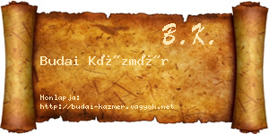 Budai Kázmér névjegykártya